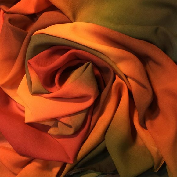 Sunset Sky Autumn Rainbow Sheer Chiffon Large Shawl Scarf, Limited Edition - Picture 11 of 12
